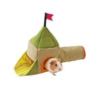 Tunnel d'intérieur en coton lavable avec trois entrées pour petits animaux - Pour furets, lapins, lapins nains, cochons d'Inde à grignoter et se reposer