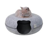 Tunnel Donut pour chats - Panier pour chats en feutre | Coussin de jouet pour chat, grotte de lit lavable pour chats et chats en forme de donut, tunnel en cercle