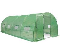 Tunnel en aluminium avec cadre métallique 3x6m Garden Point vert avec porte