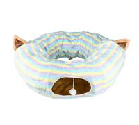 Tunnel en flanelle pour chat qui encourage le jeu actif et crée un environnement amusant (lignes)
