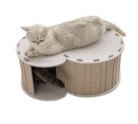 Tunnel en Forme De Donut pour Chat | Grand Tunnel en Feutre Lit De Repos pour Chat - Enclos À Gratter Amovible, Accessoires pour Animaux pour Intérieur, Extérieur, Appartement, Maison, Sieste