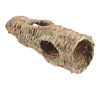 Tunnel en Paille à Cinq Ouvertures pour Petits Animaux, Cachette | Surface Lisse, pour Cage, Beige, Jeu et Exercice, Adapté aux Cochons D’inde