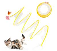 Tunnel en spirale pour chat, jouet pliable en spirale pour chaton, jouet de décompression pour chats d'intérieur (jaune)
