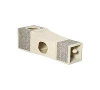Tunnel grattoir niche modulable pour chat 3 en 1 - jeu balle suspendue - 4 entrées - peluche beige sisal grège