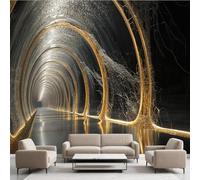 Tunnel Illusion d'optique 3DPhoto Papier Peint 400x280 cm,Lumière ArcadesWallpaper Poster,AbstraitPVC Stickers Muraux Pour Chambre Salon Cuisine Décoration Murale