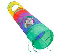 Tunnel interactif pour chat - Tube de jeu arc-en- pour animaux de compagnie avec des ouvertures de tente et un jeu de balle qui vous permet de garder vos animaux de compagnie lorsque vous n'êtes