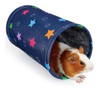 Tunnel Lavable Pliable pour Cochon d’Inde Tunnel de Hamster Portable Doublure Peluche Jouet de Tube à Explorer pour Hamster Abri Secret Jouet Intératif pour Cobaye Chinchilla Lapin, Étoile