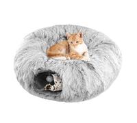 Tunnel Lit pour Chat - 2-en-1 Caverne en Peluche d'hiver | Caverne pour Temps Froid | pour Parents d'animaux Amoureux des Animaux Bureau Chambre Récupération Sommeil Nuit Jour Refuge