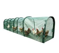 Tunnel Parcours Pour Poules avec Porte et Abri Portable Long en Nylon