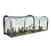 Tunnel Parcours pour Poules avec Porte et Abri Portable Long en Nylon