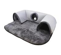 Tunnel pliable en forme de U pour chats - En polyester - Réduction du bruit - Pour petit espace de vie - Abri pour chats