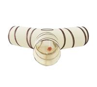 Tunnel pliable pour chat/chiot - Jouet interactif avec balle - Forum Peek - Idéal pour chatons, lapins, furets - Nid de maison résistant en beige