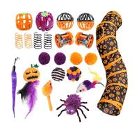 Tunnel Pliant pour Chats - Ensemble de Jouets pour Animaux de Compagnie Halloween | Jeux intérieurs du Tunnel interactif | Meubles de Divertissement en Toute Saisons Balcon, Chambre à Coucher, Salon,