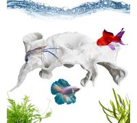 Tunnel pour aquarium - Tunnel Betta pour aquarium - Cave souterraine - Abri d'observation pour clown nain, loche, crabe, betta, repos à la maison, jouer, coin paysage, eau salée et eau douce