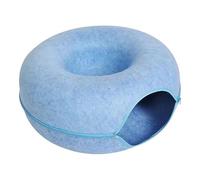 Tunnel pour beignets pour chats, lit pour beignets pour chats, tunnel amovible et respirant, lit rond en feutre | grottes douillettes avec fermeture éclair
