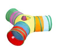 Tunnel pour chat - 3 voies - Passage pour animaux de compagnie - Aire de jeu intérieure pour chaton - Tube d'aventure pliable - Doux et durable - Accessoire d'entraînement - Produit pour arrière-cour