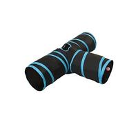 Vidaxl Tunnel Pour Chats À 3 Voies Noir Et Bleu 90 Cm Polyester