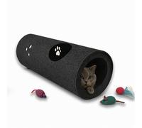 Tunnel pour chat - Aire de jeux pour chat - Espace de couchage pour chat - Pliable à 2 voies - Jouet interactif pop-up pour lapins, chiots, furets (anthracite)