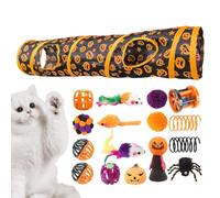Tunnel pour Chat Domestique, Tube de Tunnel pour Chat Domestique - Tubes pliants pour Chats des cavernes d'halloween Peekaboo - Jouet interactif avec Motif pour Chats ennuyés et
