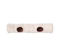Tunnel pour Chat Droit Intérieur avec Balle, 2 Trous, Polyester Beige | Jeu Cachette pour Chats et Petits Animaux, Tube Souple, Usage Intérieur, Format Portable, Forme Droite
