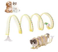 Tunnel pour chat en spirale - Jouet pliable avec plumes - Jouet pour chat - Jouet pour chat - Jouet de bricolage - Tunnel pour lapin - Accessoire (A)