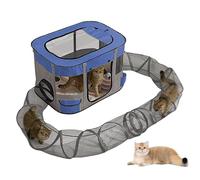 Tunnel pour Chat Extérieur - Clôture de Jeu pour Animaux Extérieur avec Structures d'escalade Et De Repos,Jouets pour Chats avec Espace De Jeux Spacieux Jardin Balcon Terrasse