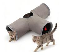 Tunnel pour chat - Fil d'acier en peluche à trois canaux 80 x 51 x 26 cm | Labyrinthe interactif pliable avec structure flexible durable, espace de jeu, divertissement pour chaton, Halloween, Noël
