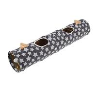 Tunnel pour Chat, Flanelle Pliable, 120 cm de Long et 26 cm de Diamètre - Espace Spacieux et Construction en Acier Respirante pour Chats, Chiots et Lapins (Modèle d'oreille étoile)