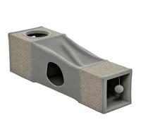 PawHut Tunnel pour Chat intérieur, Jouets pour Chats, Tunnel de Jeu avec Balle Suspendue pour Chats avec 2 niches, entrées Multiples, en sisal, Gris