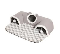 Tunnel pour chat - Jouet interactif - Tapis de couchage contre l'ennui | Tunnel à trois trous pour chat, nid pour chat, décoration intérieure, chambre à coucher, chatons, chiots, petits animaux