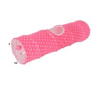 Kerbl Tunnel pour chat Puntino – 100 cm × Ø 25 cm – Rose/Blanc