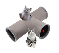 Tunnel pour chat - Peluche et fil d'acier - 31,49 x 20,07 x 10,23 pouces - Tunnel pliable - Labyrinthe de jeu interactif, grotte pour chat, jouet tubulaire pour chatons, chats, jeu d'intérieur, G
