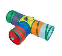 Tunnel pour chat - Pliable à 3 voies avec judas - En forme de T - Jouet en forme de T - Pour exercice, jeu, enrichissement, stimulation, entraînement, ennui, intérieur, , lapin, petit chien