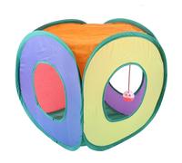 Tunnel pour chat pliable - Cube carré pour chat | Rideau pour Gatťi d'intérieur pliable avec 3 ouvertures et sonnettes pour l'entraînement | Jouet Tunnel pour Gatťi - Cachette De 4
