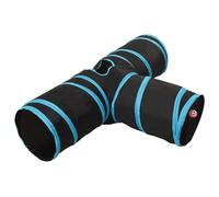 Vidaxl Tunnel Pour Chats À 3 Voies Noir Et Bleu 90 Cm Polyester
