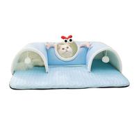 Tunnel pour chats, grand lit tunnel avec matelas - accessoire intraitable doux respirant pour petits animaux lapins appartement amusement domestique