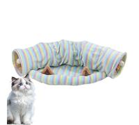Tunnel pour chats, grande maison pliable, jouet de casse-tête - Tunnel de jeu pour chats avec rayures colorées, convient aux chiots de chat et aux fêtes comme Halloween anniversaire et