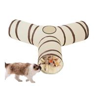 Tunnel pour chats, tube de jeu à 3 voies | Jouets interactifs avec balle à trou pour l'intérieur chaton, chiot, lapin, furet, enrichissement, jeu de sommeil, exercice de stimulation