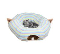 Tunnel pour, Design Peu Encombrant, 1 Pièce, Tunnel De Lit pour Chat, Jouet De Grotte pour Chat, Attrait Visuel Rayé Coloré, Idéal pour Les Chatons À La Recherche d'un Anniversaire Et du Plaisi