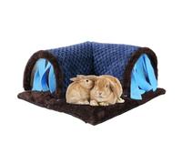 Tunnel pour hamster - 13,7 x 13,7 x 5,9 pouces - Tubes pour cochon d'Inde - Avec rideaux brise-vue - Maison - Aire de jeux amovible pour l'entraînement en intérieur, enrichissement, sommeil, ennui