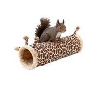 Tunnel pour Hamster, Abri de Repos Pliable, Tubes Chauffants pour Hamster au Design Girafe, Accessoires pour Cage d'Intérieur Hérisson Furet
