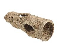 Tunnel pour Hamster Cachette, Jouet à Cinq Trous en Paille Beige | Cage de Petits Animaux, Exercice et Refuge, Adapté aux Cochons D’inde et Autres Compagnons