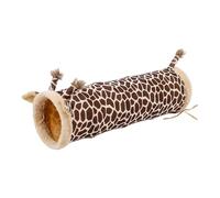 Tunnel pour hamster - Design en forme de girafe, pour grottes de repos, pour aire de jeux pour , polaire, PE, 16 x 55 cm, tunnel chaud pliable pour petits animaux