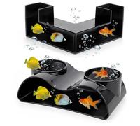 Tunnel pour Poissons | 2 Pièces Double Entrée Décor Esthétique - Décoration de Grotte pour Aquarium,pour Betta, corydoras, Poisson-Chat, kuhli Loach, Eau Douce, Eau salée, Souterrain