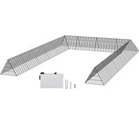 Tunnel pour poules, 600 x 400 x 61,5 cm, poulailler pour la cour, enclos portable pour l'extérieur avec cadre d'angle, 2 ensembles, convient pour poules, canards, lapins