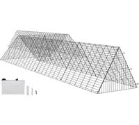 Tunnel pour poules, 729 x 200 x 61,5 cm - Parc mobile pour poules, canards & lapins - Kit avec cadre d'angle (pack de 2)