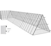 Tunnel pour poules Deluxe - 400 x 100 x 61,5 cm (L x l x h) - Cage à poules portable pour la cour avec cadre d'angle - Enclos pour poules, canards, lapins - Enclos d'extérieur avec style