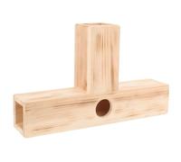 Tunnel T en Bois pour Petits Animaux, Cachette Beige, D'entraînement | Cochons D’inde et Hérissons, Divertissement, Activité Physique