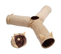Tunnel tube pour le chat Jouet d'enrichissement pliable trois voies | Tunnel pour Chats d'Intérieur Pour petits chiots et petits lapins et cours et arrière-cours et parcs et ja