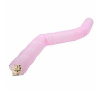 Tunnel Tubes Hamster Petit Animal - Tube d'exercice Extensible Animaux De Compagnie D'Extension Pliable Vison Cochon d'Inde Marmotte HéRisson Chinchilla Rats Et Lapins Nains, Rose
